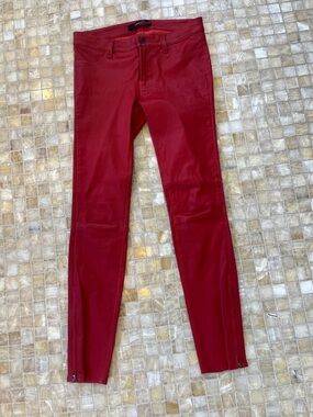 JBrand Red Leather Skinny Jeans  NWOT